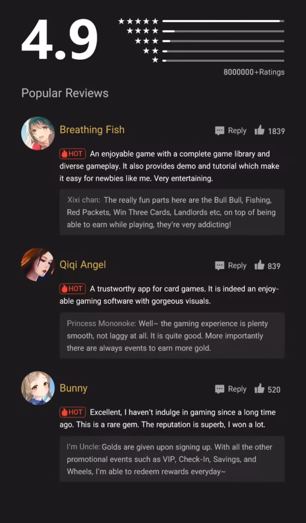 user reviews screenshot